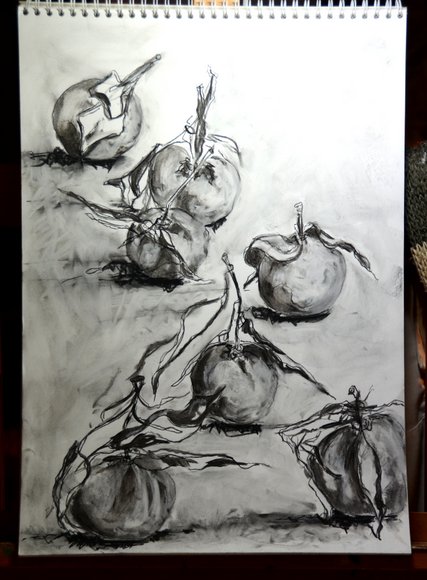 Clementines in charcoal 2672x3629