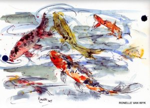 Ronelle van wyk- Koi fish in watercolor-006